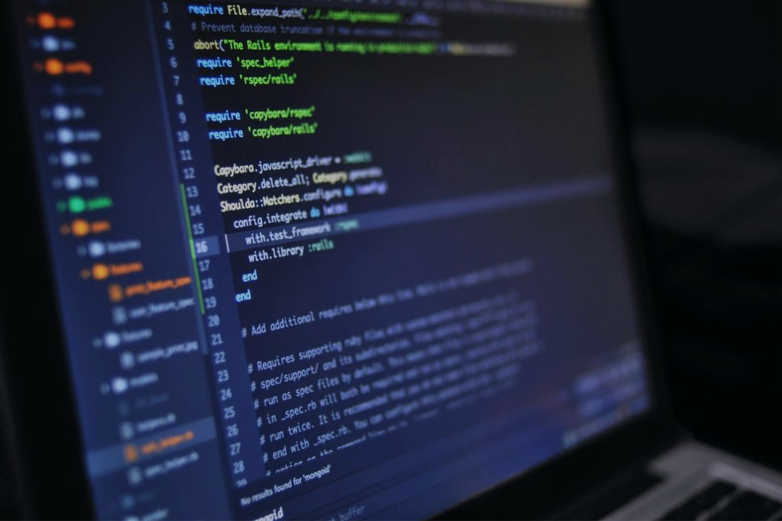Code on a laptop screen
